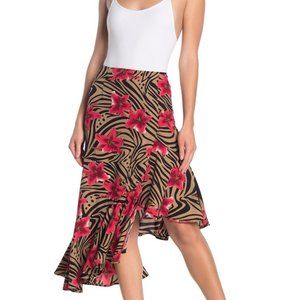 Know One Cares Asymmetrical Ruffle Skirt
